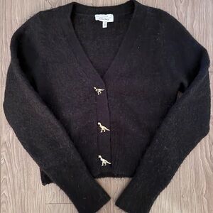 & Other Stories Black Women's Sweater with Dinosaur Buttons (Rare)